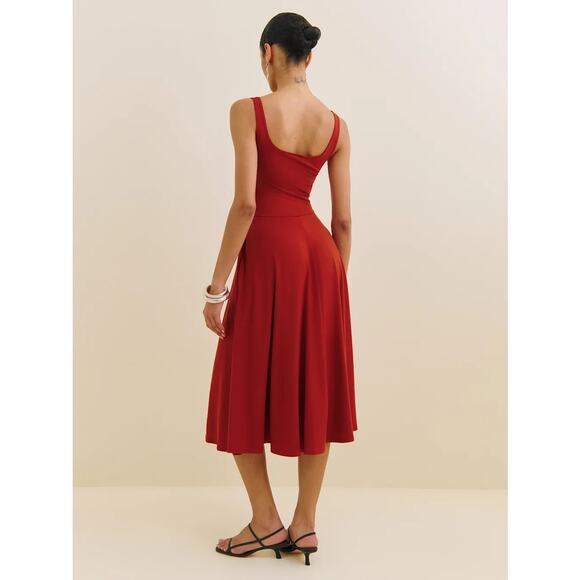Reformation Rou Knit Midi Dress in Sundried Tomato - Picture 3 of 9